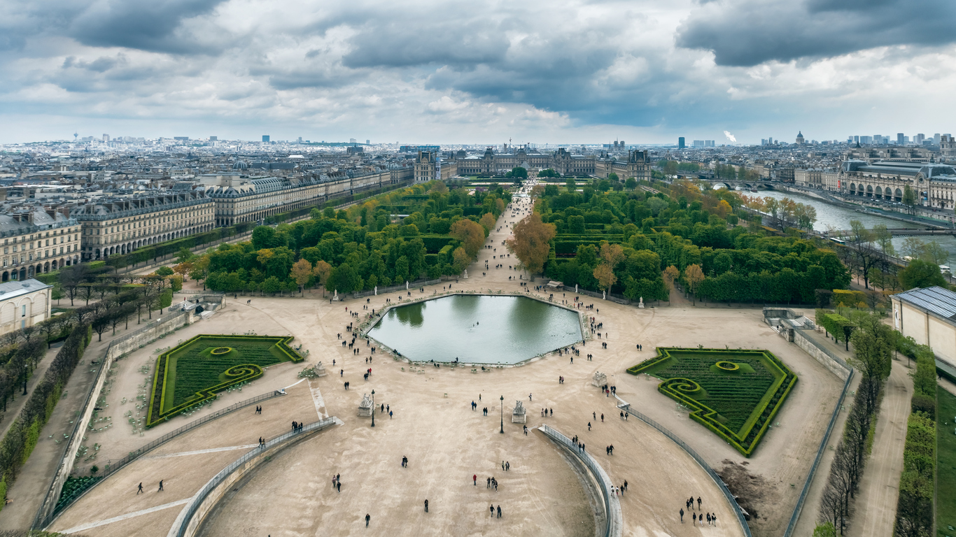tuileries garden from the air