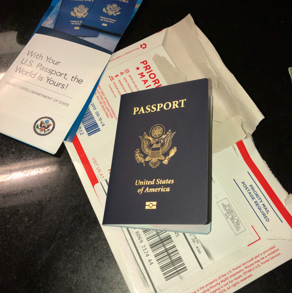 Passport envelope and brochure